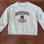 Mississippi State Bulldogs Women's Crew Neck Embroidered Sweatshirt Size Small Gray Photo 2