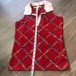 Tommy Hilfiger Vintage 2005  Red Chain Link V-neck Collared Tank Top Size Small Photo 6