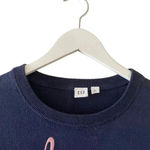Gap  Navy Blue With Pink Lettering Graphic Sweater Long Sleeves Cotton Casual Wom Photo 1