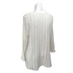 H&M White Crochet Knit Deep V Tie Long Sleeve Beach Cover Up Mini Dress Size M Photo 5
