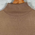 Sag Harbor  Petite Medium Womens Turtleneck Sweater Top Tan Ribbed Long Sleeve Photo 9
