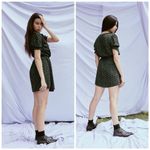 Urban Outfitters Green Floral Wrap Mini Dress Short Sleeve Lined Size Small Photo 1