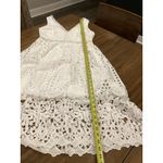 Boston Proper  mixed media white lace crochet eyelet v neck sleeveless midi dress Photo 7