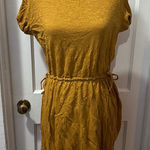 Old Navy Mustard Short Sleeve Dress with Tie Waist in S Photo 0