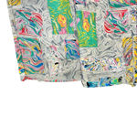 Vintage 80s Gray Rainbow Blue Pink Swirl Satin Scoop Neck Blouse size 10 / M Size M Photo 4