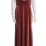 Jenny Yoo Collection strappy rose colored velvet maxi dress size 14 Photo 0