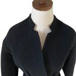 Maje  Belted Jacket Blazer Black Size 2 Collarless Slit Pockets Sash Tie‎ Closure Photo 5