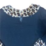 Tyler Boe Chelsey fur leopard print collar cashmere blend dress Size Large Black Photo 7