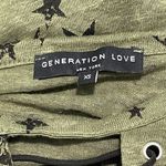 Generation Love Valentina Long Sleeve Lace Up Tee Star Print Green Extra Small Photo 2