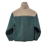 Rebecca Minkoff Colorblock Fleece Pullover Jacket XXS Teal Cream Pink Snap Neck Photo 5
