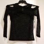 BB Dakota ๐๐ Lace Cold Shoulder Long Sleeve Top with Ruffles Black S Small NWT Photo 2