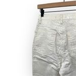 Free People White Crocodile-Embossed Straight Leg Jeans Women's Size 32 Photo 4