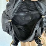 Kate Landry Women's Black Leather Shoulder Bag with Tassel Accents Medium Size Photo 4