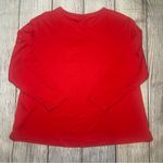 Mountain Lake Holiday Christmas Long Sleeve Red Blouse Embroidered Womens 2X Red Photo 4
