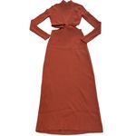 Ronny‎ Kobo Dress Womens Medium Orange Cut Out Knit Twisted Sweater Mock Neck Photo 1