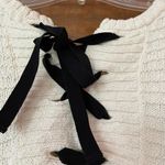 Madewell Women Creme Textured SS Back Tie Cotton Sweater-S Photo 3