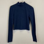 Aritzia Babaton Navy Shapelace High‎ Neck Long Cropped Top Size Small Photo 1