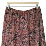 Coldwater Creek  Y2K Silk Paisley Ruffle Midi Skirt Brown Boho Peasant Gypsy PL Photo 2