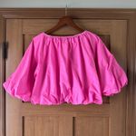 THML  Anthropologie Hot Pink Puff Sleeve Top size Large​​ Photo 7