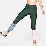 Outdoor Voices Womens Leggings Green Color Block 7/8 Hunter Dipped Size Large Photo 0