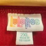 LuLaRoe ColorBlock Floral Bottom Red Top Scoopneck Simply Comfortable Dress 2XL Photo 2