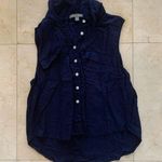 Tinley  Road Navy Blue Button Down Blouse Sz Large Photo 0