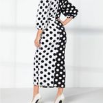 SheIn Polka Dot Lantern Sleeve Wrap Dress Photo 2
