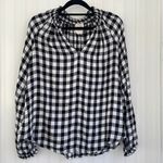Francesca's Francesca’s Harper Heritage NWT black white buffalo plaid long sleeve top S Photo 0