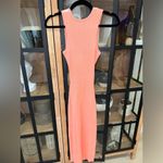 Petal and Pup  Sofi midi dress bodycon ribbed colorblock coral pink slit cutout Photo 6