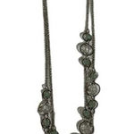 Silver Green Beaded Statement Necklace Women's Long Layered Chain Jewelry Photo 0