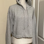 Good American Grey Cropped Fleece Lined Hoodie Sweatshirt Women's Size S Photo 0