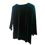 R & M Richards Women's Size 12 Vintage Pine Green Velour Tunic 90s Festive Holiday Photo 5
