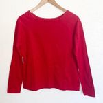 Jonathan Logan Red Beaded Neckline Long Sleeve Shirt Size M Photo 0