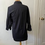 DKNYC Donna karan black cotton Button down Shirt blouse long sleeve top dress S Photo 1