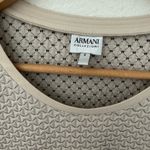 Armani Collezioni Women's Tonal Textured Beige Black Blouse Top Size 6 Small Photo 1