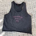 Voight by Valentina Making Boys Cry Rhinestone Y2K Crop Tank Washed Blac… Black Photo 1