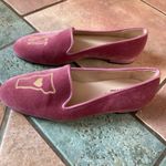 Jon Josef Womens Pink Velvet Vermont Ski Smoking Flat Gatsby Loafers Size 6 RARE Photo 5