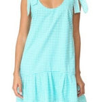 Amanda Uprichard Amanda‎ Uprichard teal gingham sleeveless dress size large Photo 0