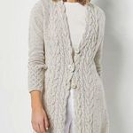IrelandsEye Wool Cashmere Cream Multi Cardigan Button Sweater sz Large Ireland Photo 0