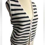 BROADWAY 38 Striped Knit Sweater Vest Top Waistcoat Medium Black Photo 3
