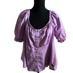Torrid Disney Tangled Rapunzel Peplum Stretch Poplin Blouse 1X Women’s Purple Photo 1