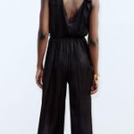 ZARA nwt satin effect pleated jumpsuit romper Photo 6