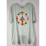 Flower peace sign green shirt women's XXL by The phluid project Photo 4