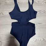 Aerie  Navy Blue Cutout One Piece Swimsuit High Cut Leg Size Small Women's Summer Photo 0