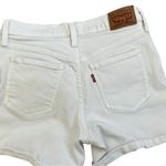 Levi's Levi White Distressed Denim Shorts Photo 3