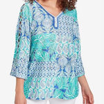 Ruby Rd Bali Eyelet Knit Top Size XL Paisley V Photo 1