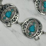 Southwestern Faux Turquoise Concho Chain Belt Small/Medium (S/M) ✨ Silver Photo 5