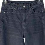 American Eagle  SZ 2 Mom Straight Jeans Distressed Pockets High-Rise Faded Black Photo 1