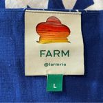 Farm Rio  Women’s Size L Blue White Pula Conch Shell Print Ondina Dress Photo 8