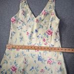 Intimate Essentials Vintage 90's Satin Slip Gown Women's Medium Yellow Floral Photo 4